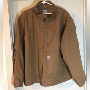 Men's Carhartt FR Full Swing Work Jacket Size 3XL Brown Tan Full Zip Lined